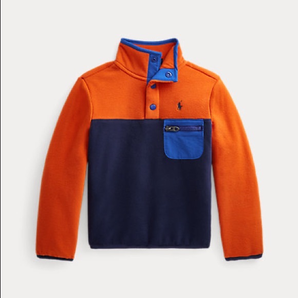 Ralph Lauren Color-Blocked Fleece Pullover - Picture 1 of 8